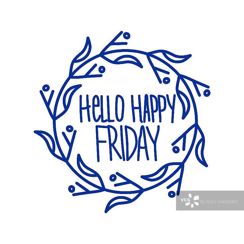 手绘字体星期标签图片素材