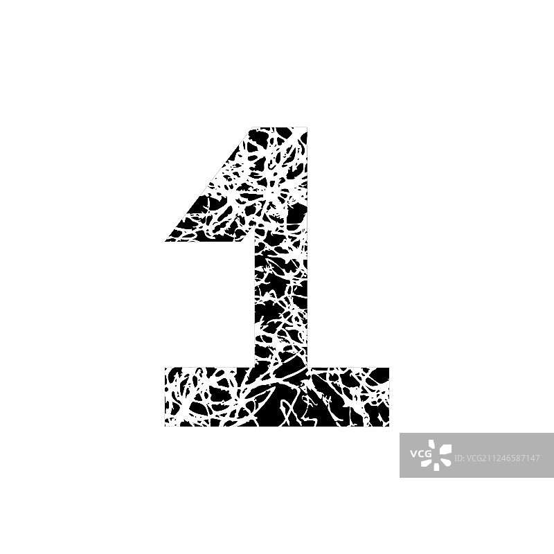 No.1符号，纹理字体，Grunge设计图片素材