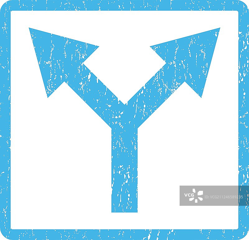 向上分叉箭头图标橡胶印章图片素材