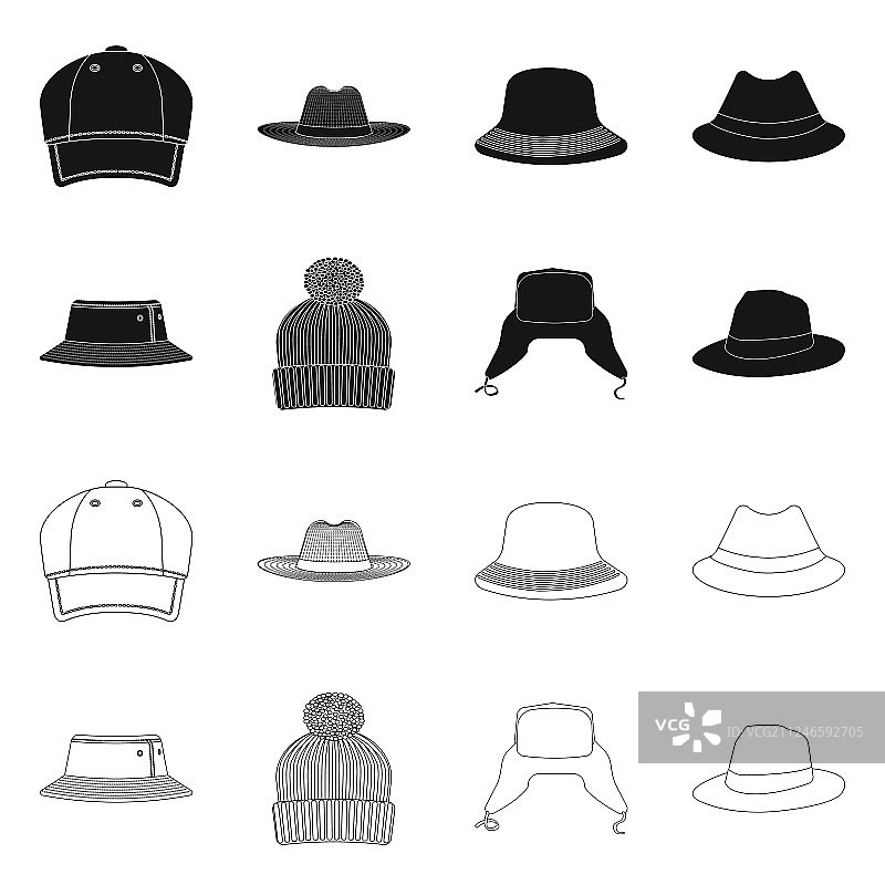 帽子和帽子标志集图片素材