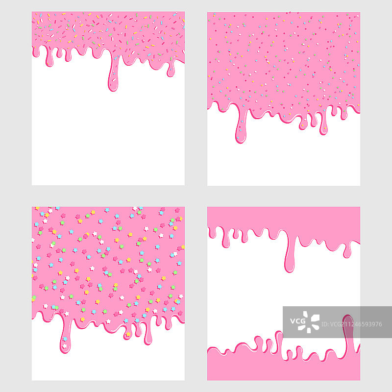 粉色甜甜圈糖浆背景，流动甜品图片素材