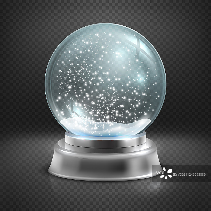 透明背景上的圣诞节雪花球图片素材