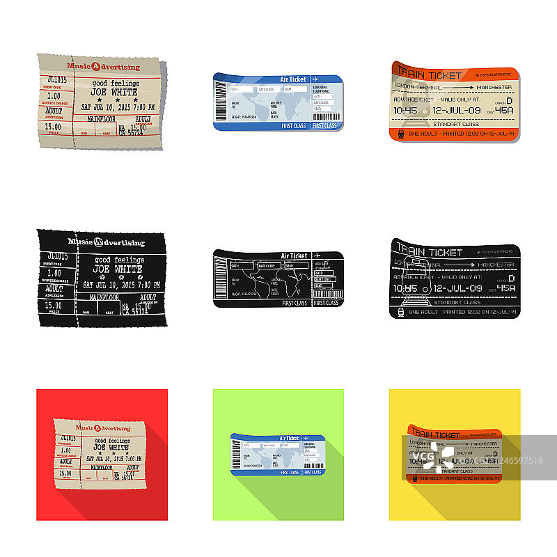 票务和入场标志设计图片素材