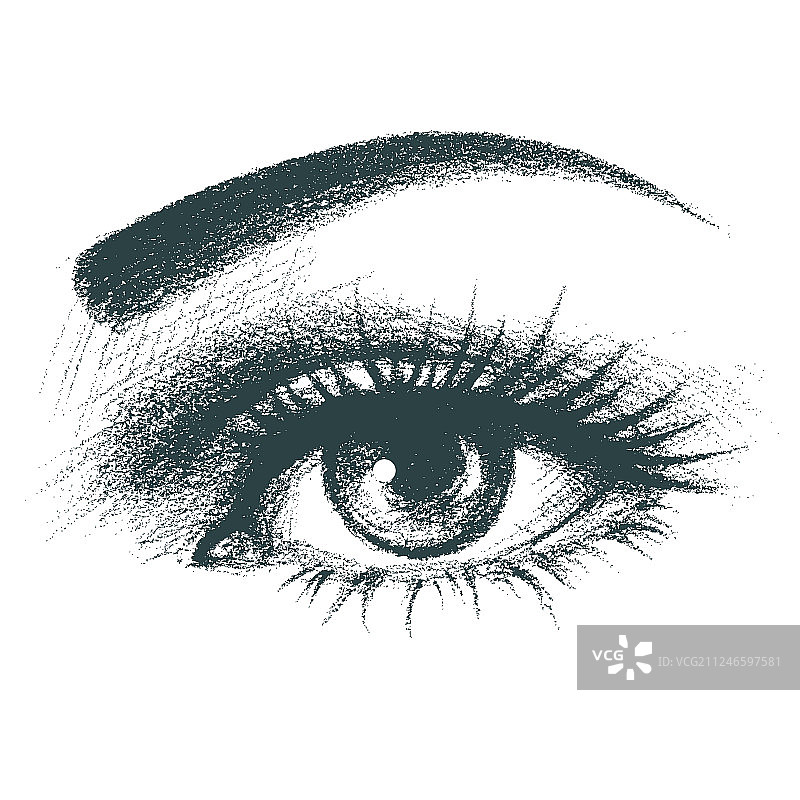 手绘的漂亮女性眼睛图片素材