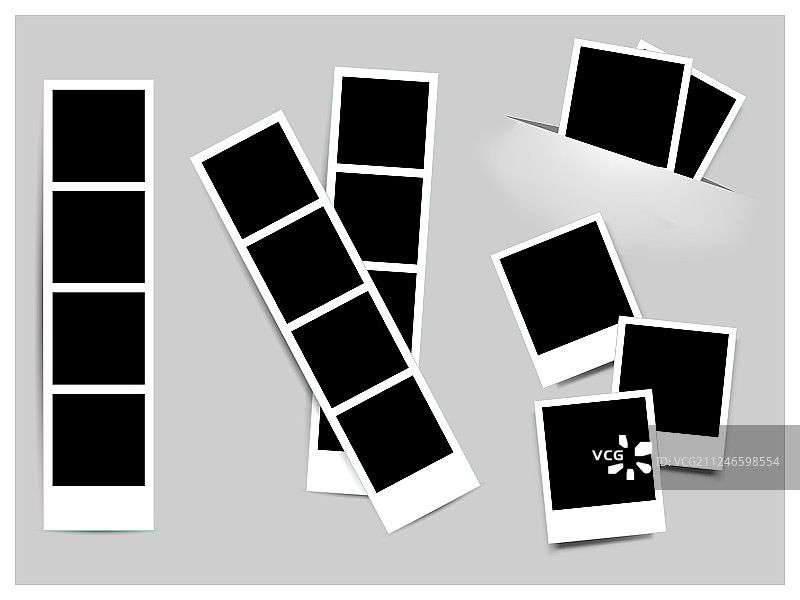 白色背景上的白色塑料相框图片素材