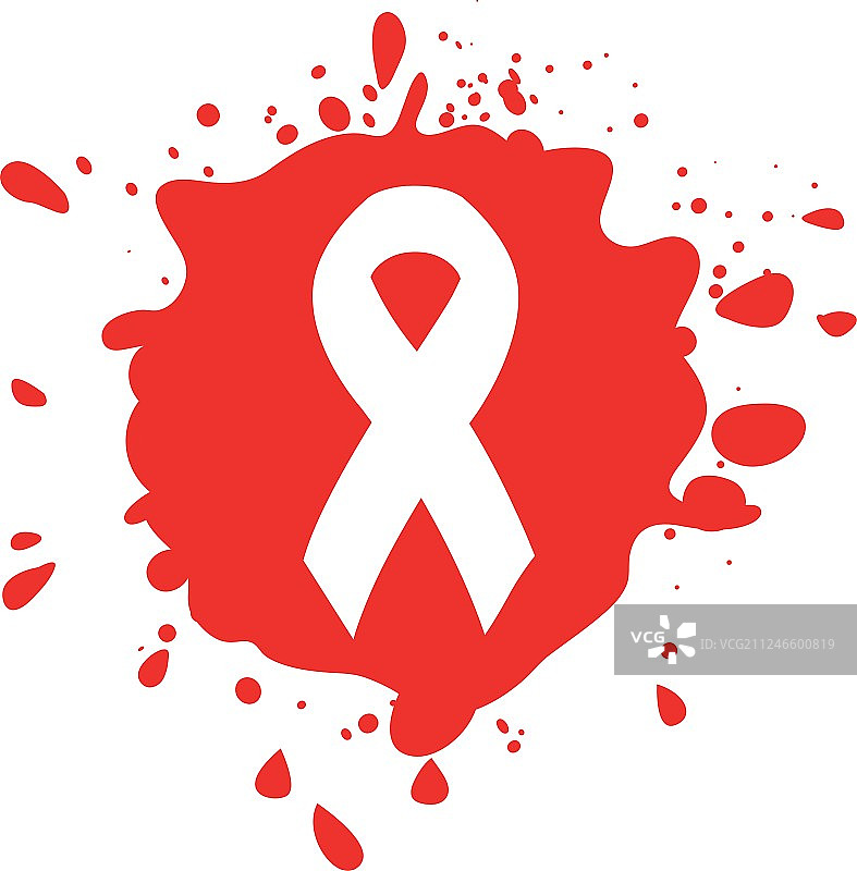 红色血液疾病意识白色丝带图片素材