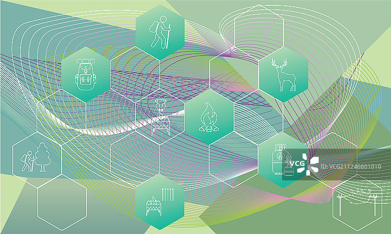 旅行和露营装备海报图片素材