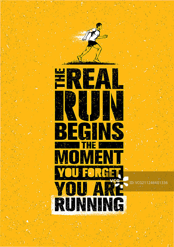 当你忘记一切时，真正的跑步才开始图片素材