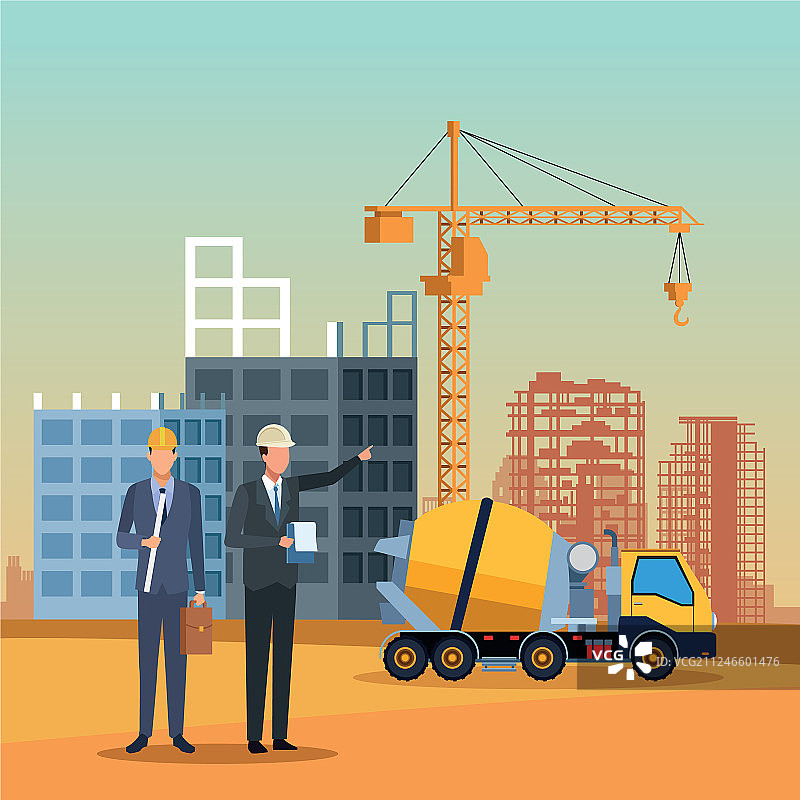 建筑工程师卡通图片素材
