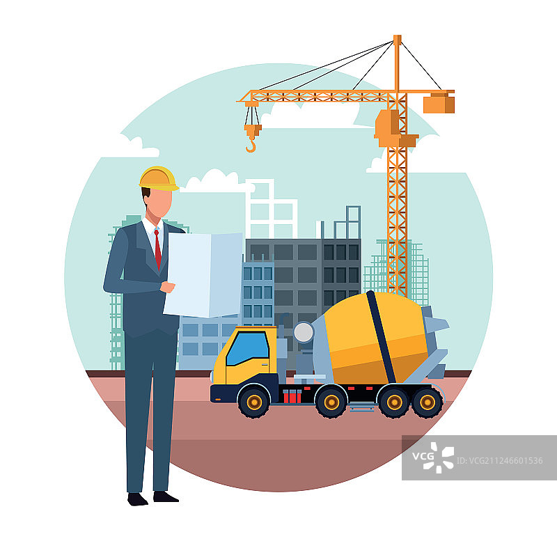 建筑工程师卡通图片素材