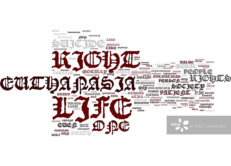 安乐死与死亡权文字背景图片素材