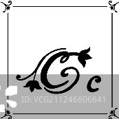 花卉字母画笔字图片素材