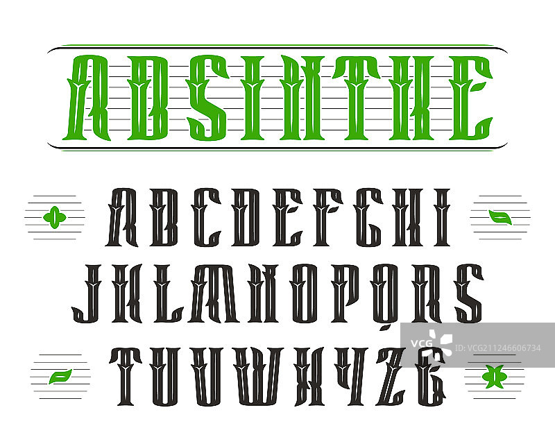 复古风格装饰衬线字体图片素材