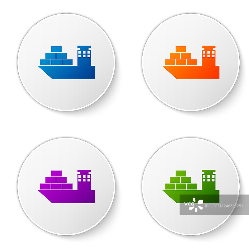 彩色货船图标图片素材