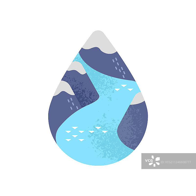 山河水滴的护水理念图片素材