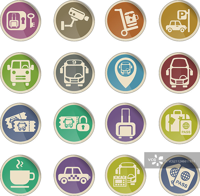 公交车站图标集图片素材