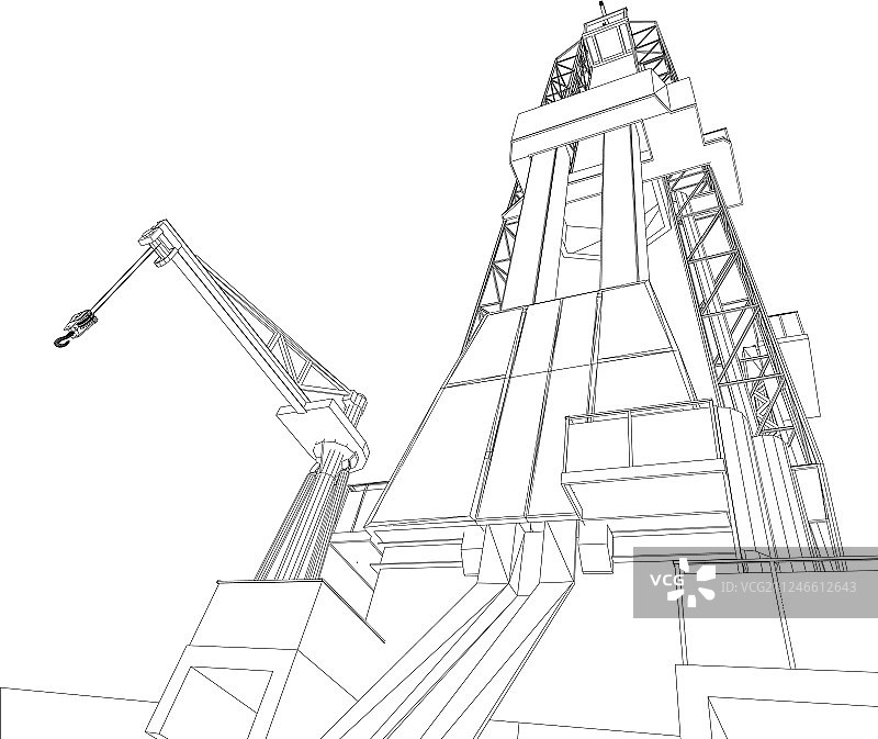 石油钻井平台细节图片素材