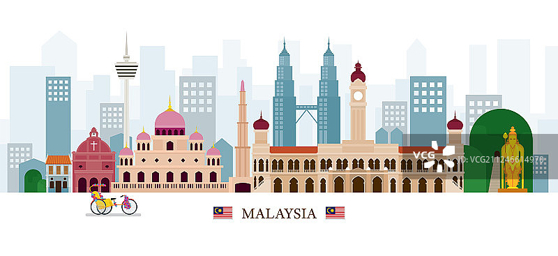 马来西亚地标天际线图片素材