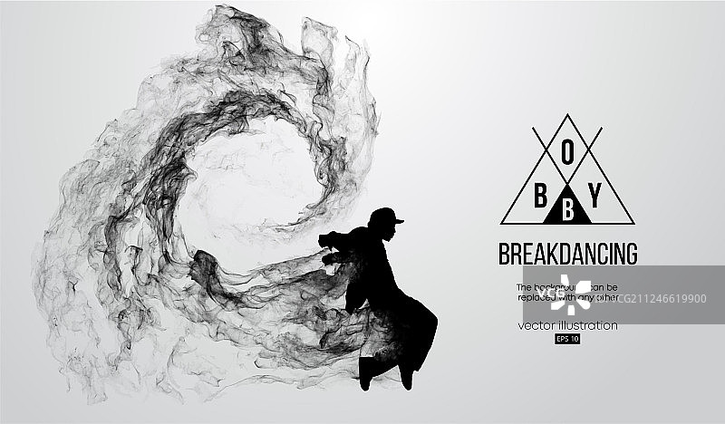 一个霹雳舞者的轮廓图片素材