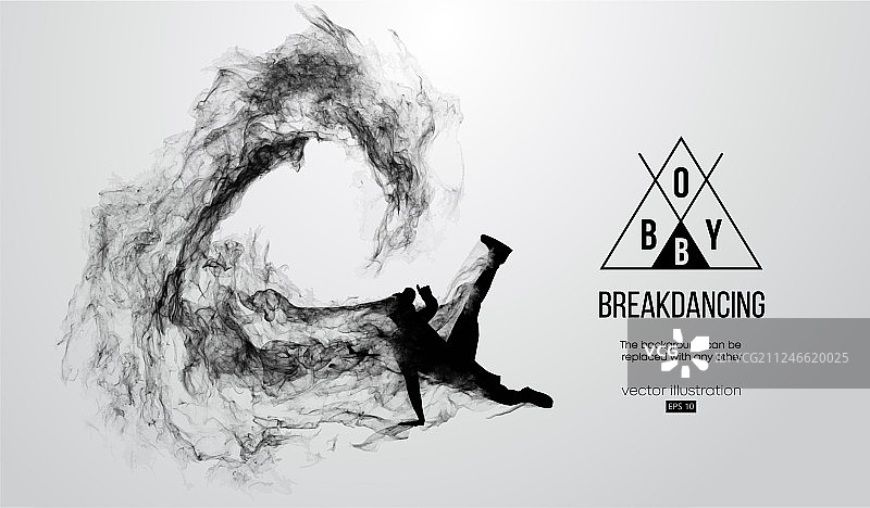 一个霹雳舞者的轮廓图片素材