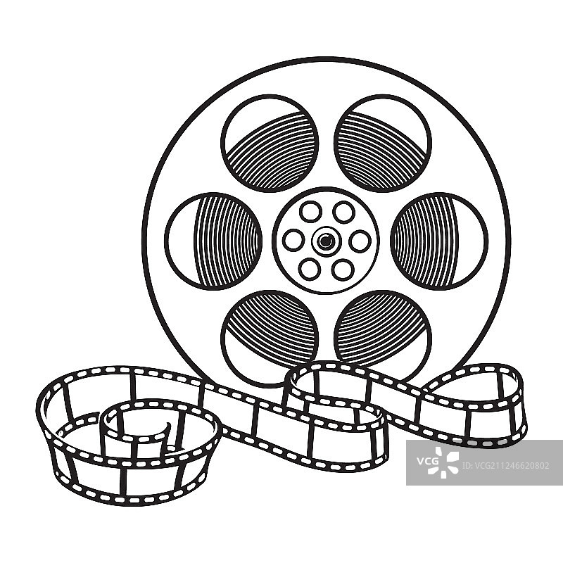 经典电影胶片素描图片素材