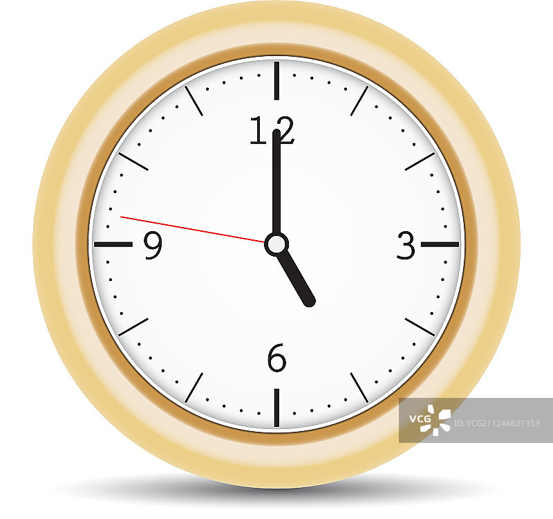 棕色框架数字圆形时钟图片素材