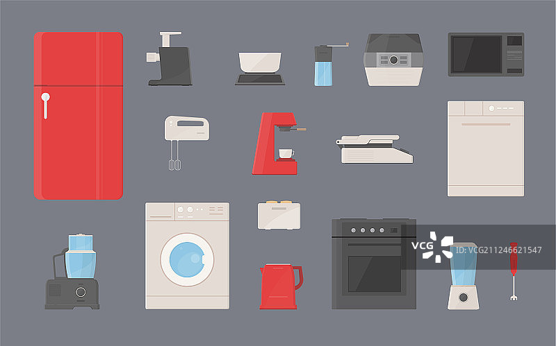 厨房电器套装 冰箱洗衣机图片素材