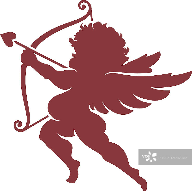 丘比特剪影图片素材