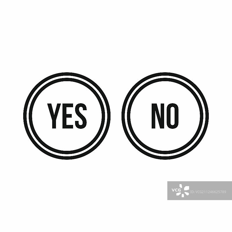 勾选和叉号圆形图标轮廓样式图片素材