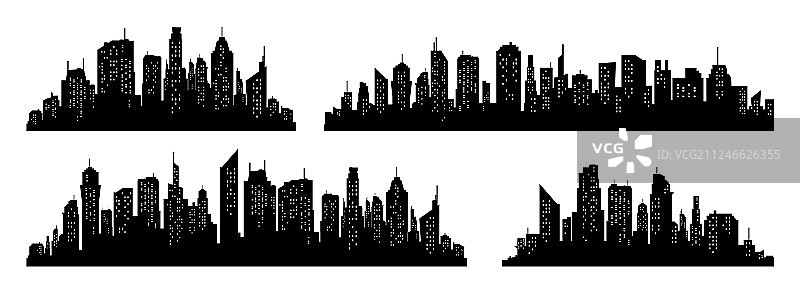 城市剪影全景图片素材