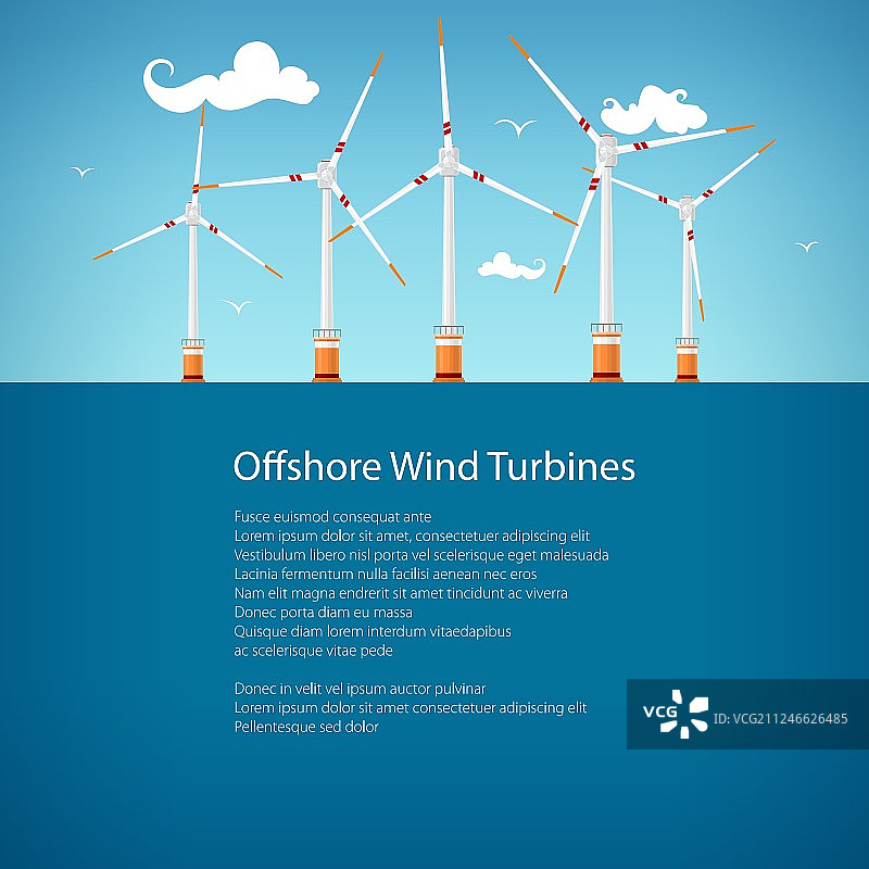 海上风力涡轮机海报宣传册设计图片素材