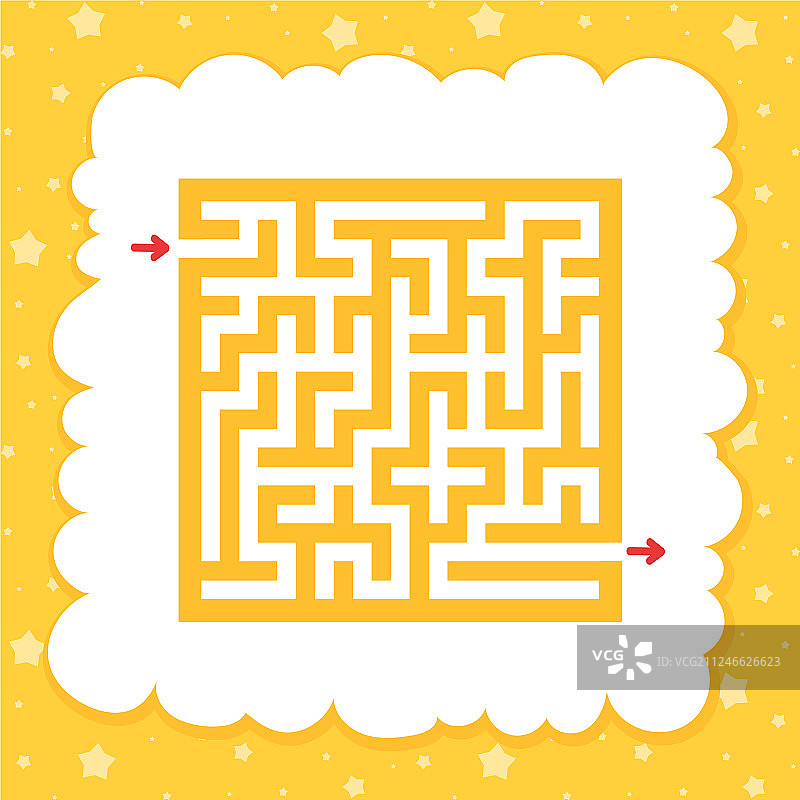 彩色方形迷宫儿童益智游戏图片素材