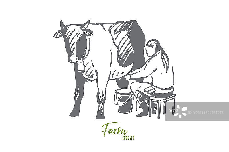 牲畜概念草图隔离图片素材