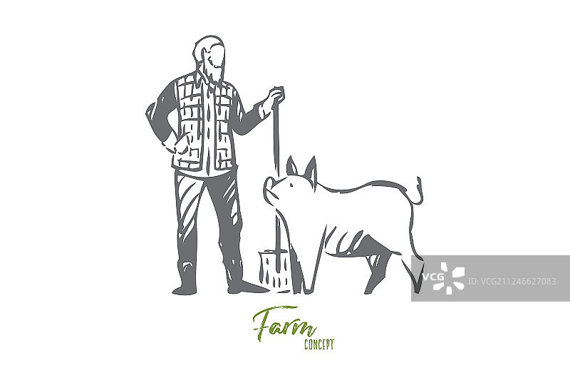 牲畜养殖概念草图图片素材