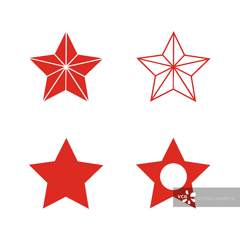 白色背景上的几何形状星星合集图片素材