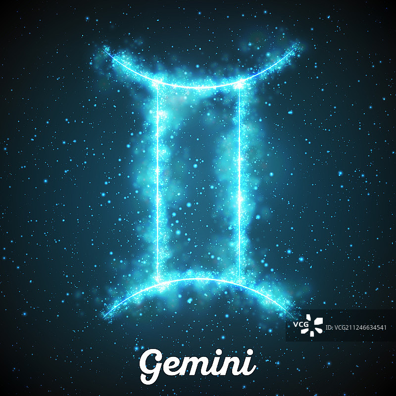 抽象的十二宫星座双子座图片素材