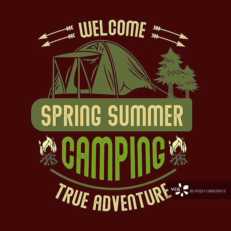 欢迎春夏露营探险之旅图片素材