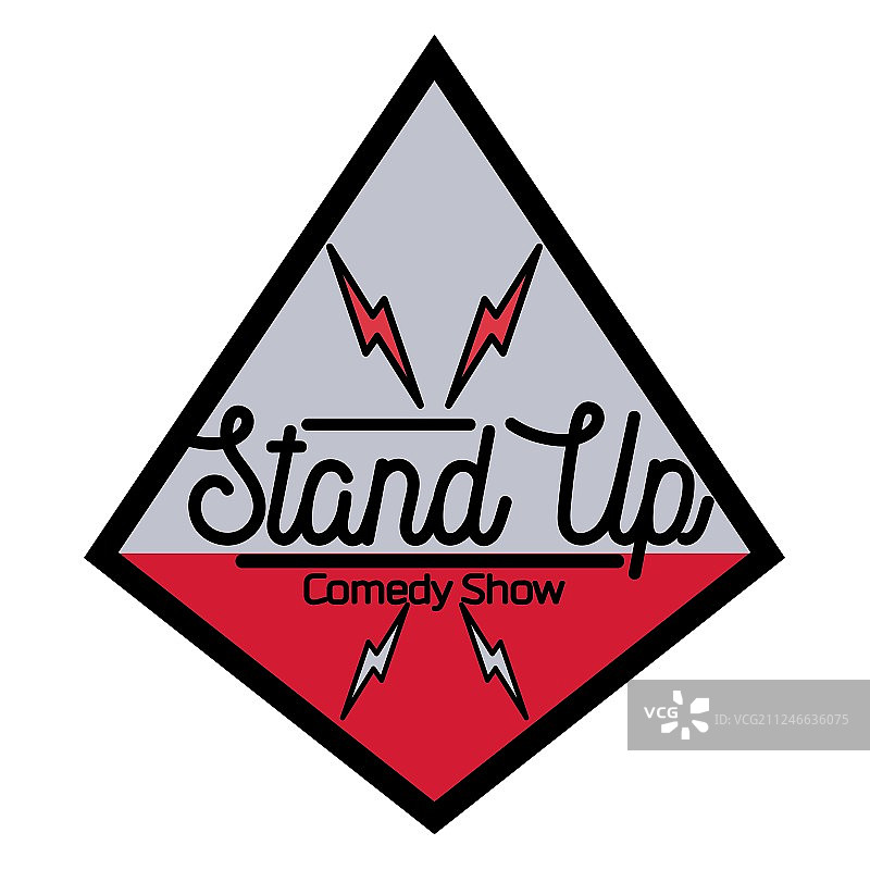 复古单口喜剧表演彩色标志图片素材