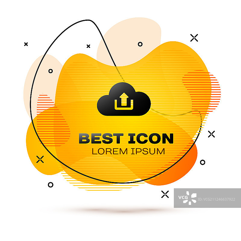 白色背景上的黑色云朵上传图标图片素材