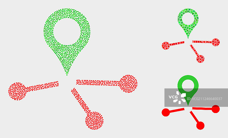 像素化地图指针链接图标图片素材