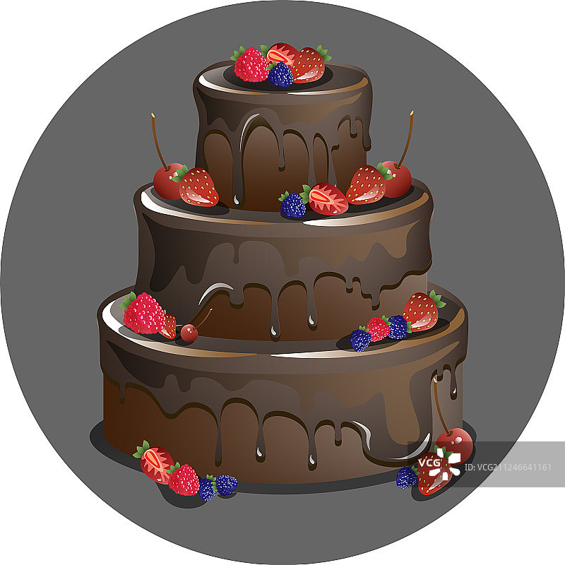 浆果巧克力蛋糕图片素材