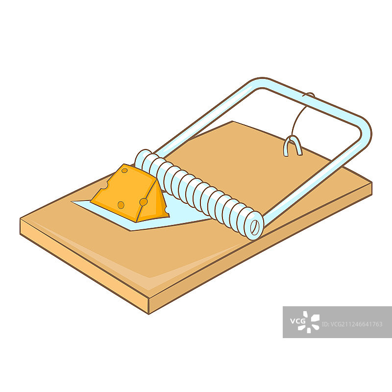卡通风格的捕鼠器图标图片素材