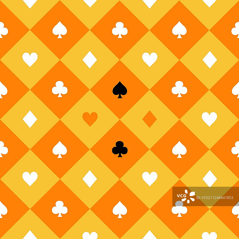 卡牌花色黄色橙色棋盘钻石图片素材