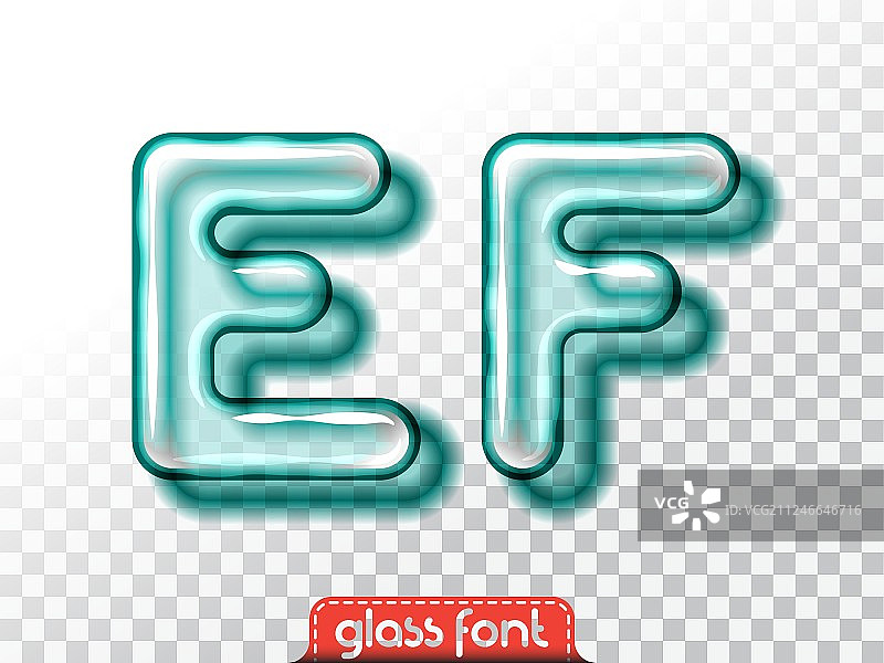 逼真的玻璃字母字体图片素材