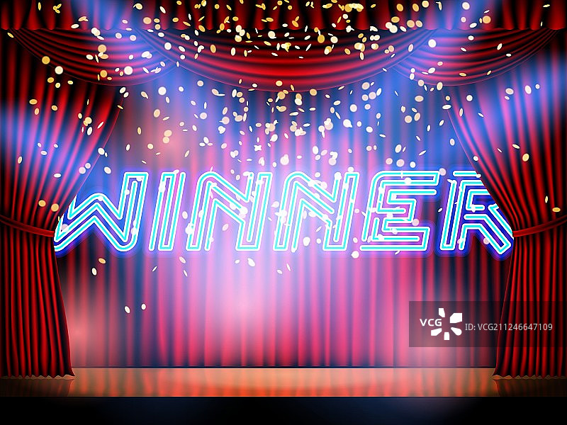 获胜者字母舞台图片素材