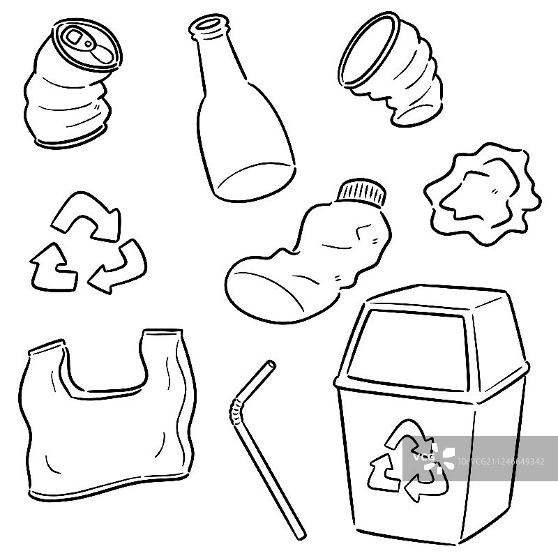 可回收垃圾套装图片素材