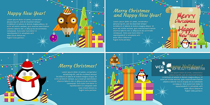 冬季节日庆典Web Banner套装图片素材