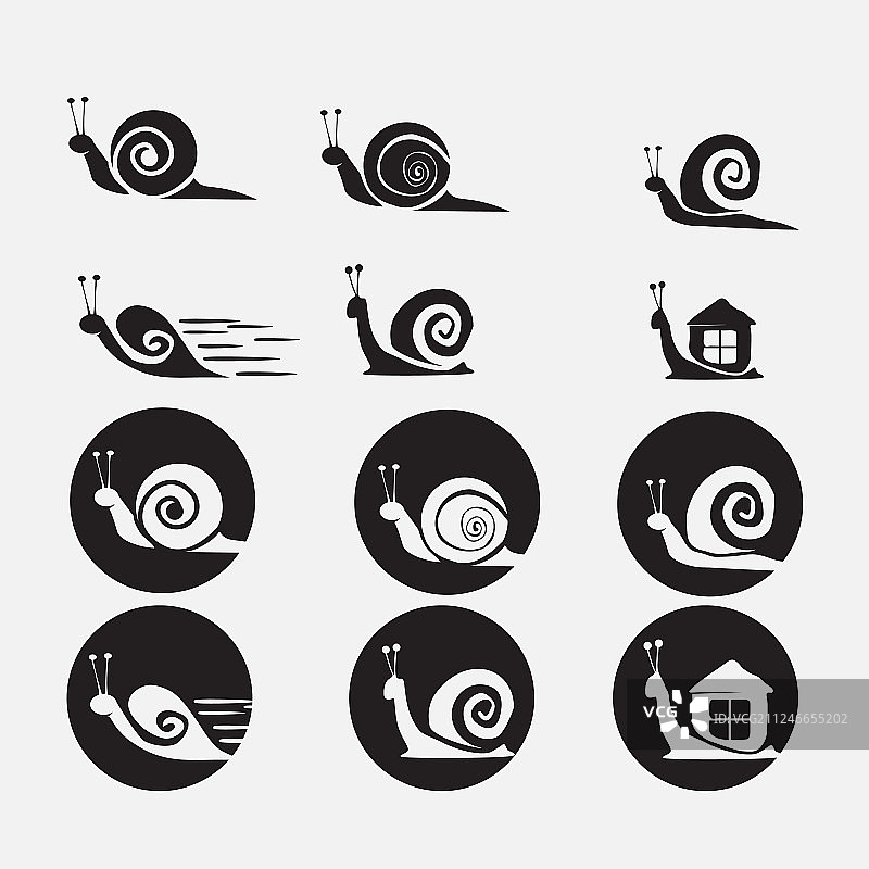 蜗牛图标合集图片素材