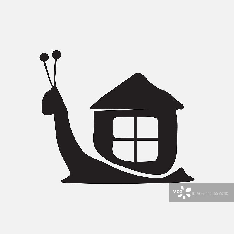 蜗牛动物剪影图片素材