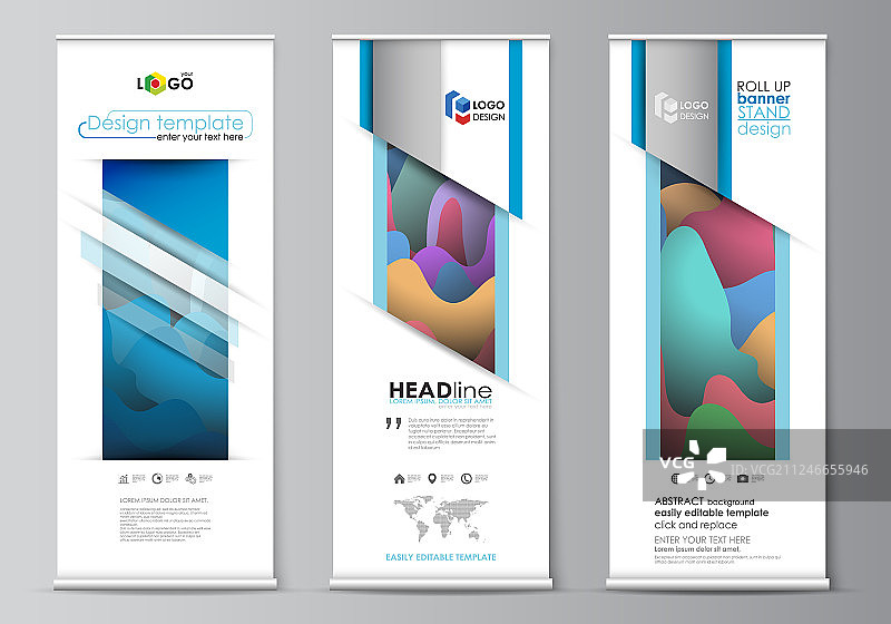 易拉宝展架扁平几何风格图片素材